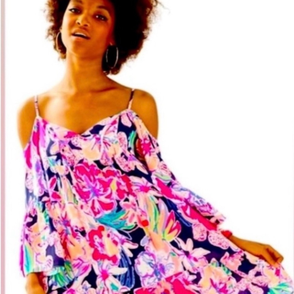 Lilly Pulitzer Alanna open shoulder dress - Large - Tipping Point - Picture 1 of 8